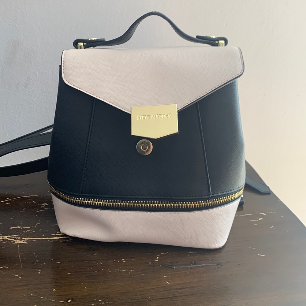 Steve Madden two-tone mini backpack